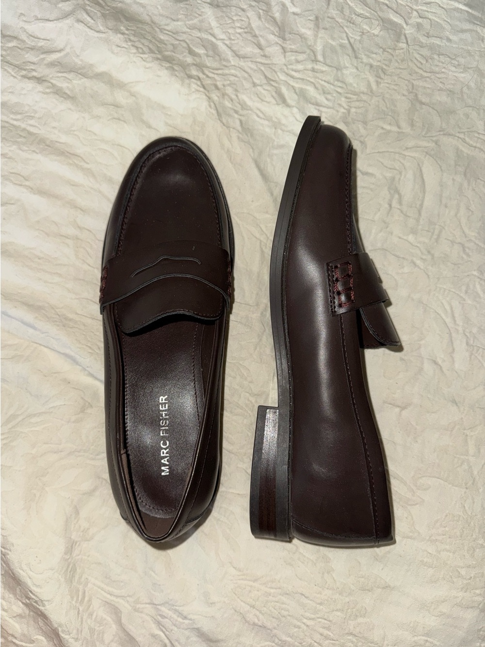Marc Fisher Women’s Dark Brown Leather Penny Loafers